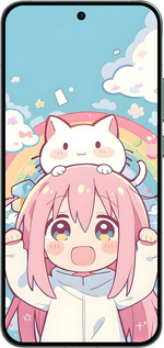 Силиконовый чехол Девочка аниме радуга для Oppo RENO14 5G - 6304u-4058 изображение 