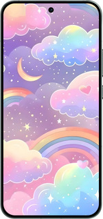 Силиконовый чехол Облака и радуга для Oppo RENO14 5G - 6312u-4058 изображение 