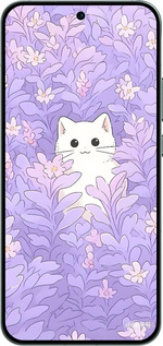 Силиконовый чехол Котик в цветах для Oppo RENO14 5G - 6390u-4058 изображение 