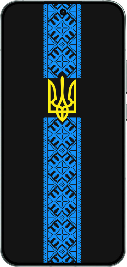 Силиконовый чехол Тризуб в вышиванке для Oppo RENO14 5G - 1158u-4058 изображение 