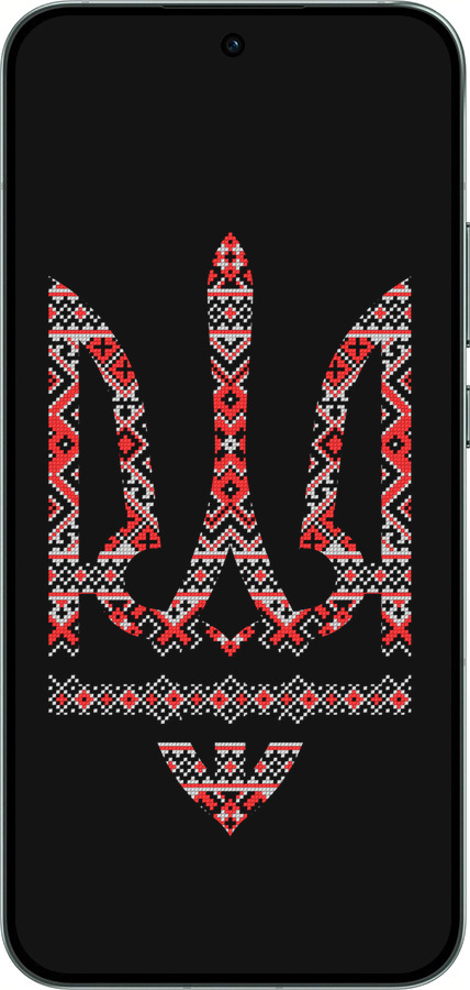 Силиконовый чехол Герб - вышиванка на черном фоне для Oppo RENO14 5G - 1196u-4058 изображение 
