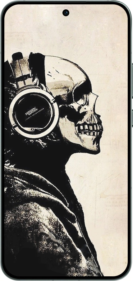 Силиконовый чехол Скелет-меломан v2 для Oppo RENO14 5G - 1200u-4058 изображение 