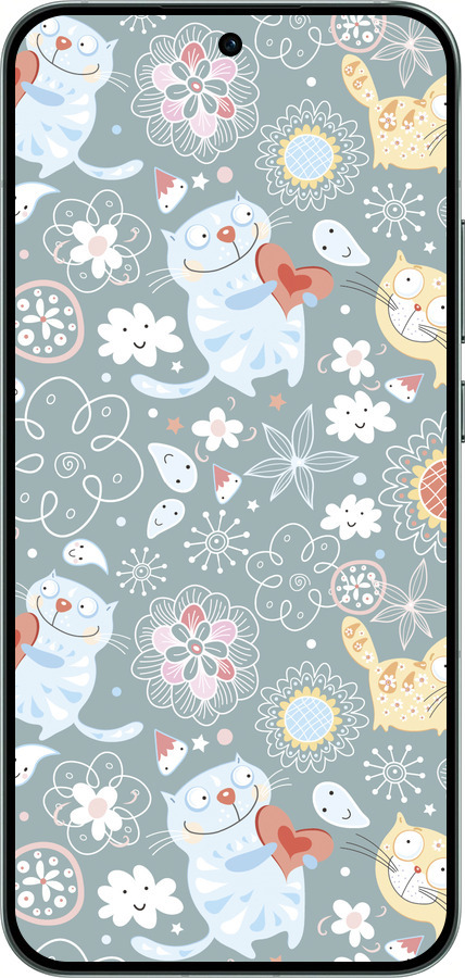 Силиконовый чехол Котята v3 для Oppo RENO14 5G - 1223u-4058 изображение 