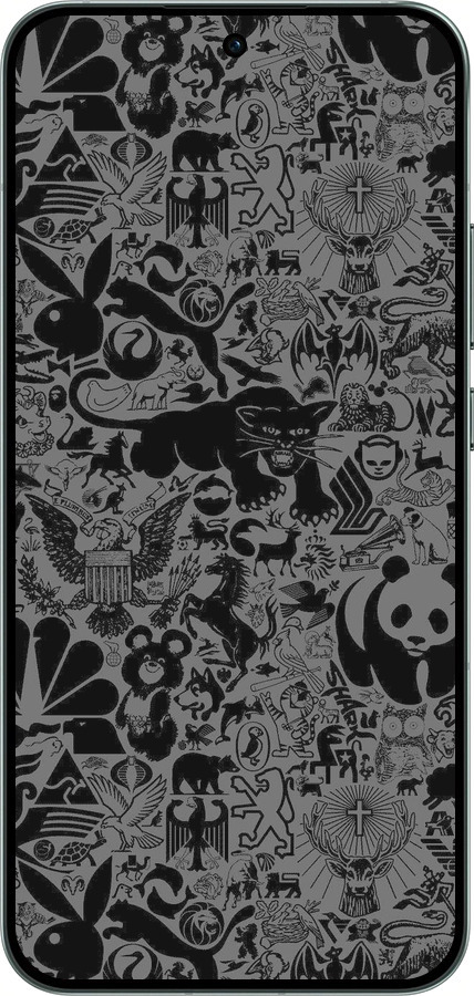 Силиконовый чехол Чёрно-серый стикер бомбинг для Oppo RENO14 5G - 2432u-4058 изображение 