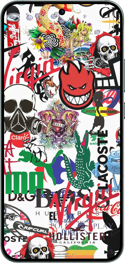 Силиконовый чехол Many different logos для Oppo RENO14 5G - 4022u-4058 изображение 