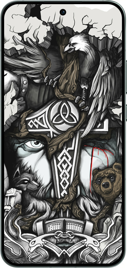 Силіконовий чехол Тату Вікінг для Oppo RENO14 5G - 4098u-4058 изображение 