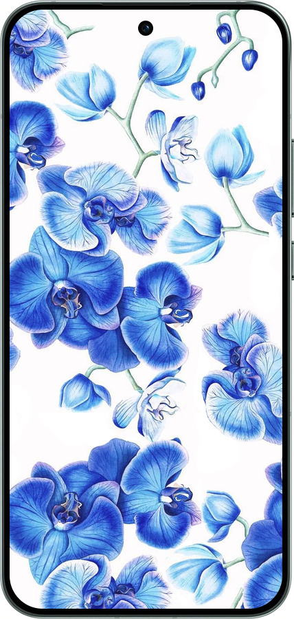 Силиконовый чехол Голубые орхидеи для Oppo RENO14 5G - 4406u-4058 изображение 