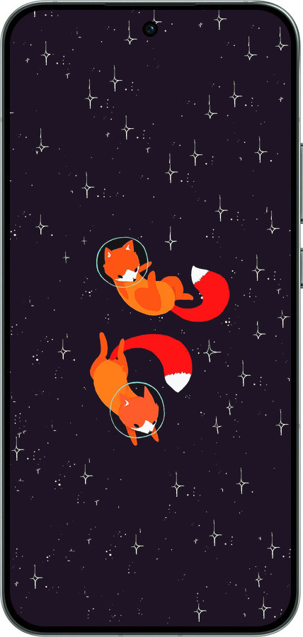 Силиконовый чехол Лисички в космосе для Oppo RENO14 5G - 4519u-4058 изображение 