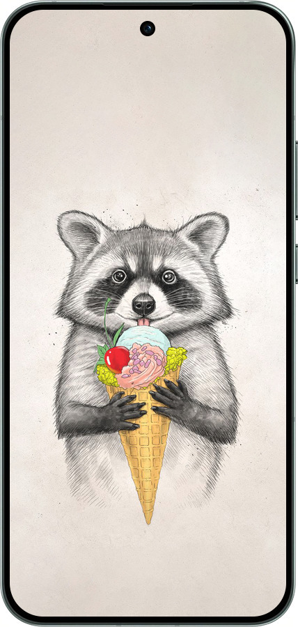 Силиконовый чехол Енотик с мороженым для Oppo RENO14 5G - 4602u-4058 изображение 