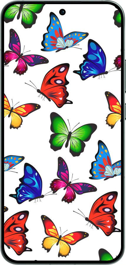 Силиконовый чехол Красочные мотыльки для Oppo RENO14 5G - 4761u-4058 изображение 