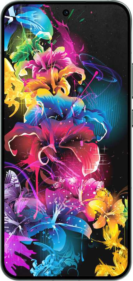 Силиконовый чехол Абстрактные цветы для Oppo RENO14 5G - 511u-4058 изображение 