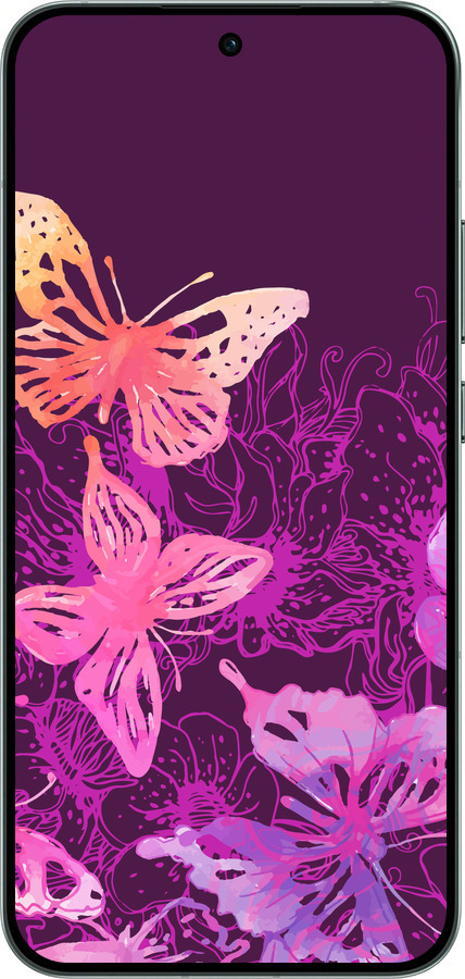 Силиконовый чехол Бабочки v2 для Oppo RENO14 5G - 5475u-4058 изображение 