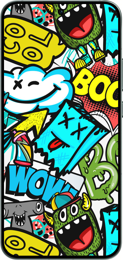 Силиконовый чехол Стикеры v4 для Oppo RENO14 5G - 5508u-4058 изображение 