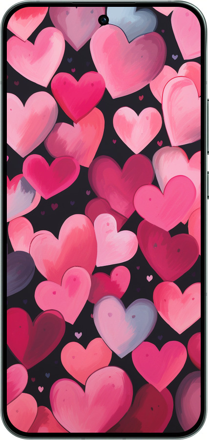 Силиконовый чехол Сердечки 4 для Oppo RENO14 5G - 5662u-4058 изображение 