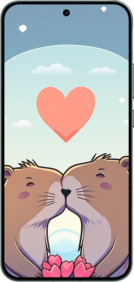 Силиконовый чехол Капибара любовь для Oppo RENO14 5G - 6027u-4058 изображение 