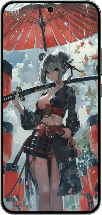 Силиконовый чехол Гейша-воин для Oppo RENO14 5G - 6124u-4058 изображение 