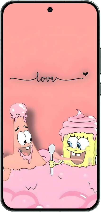 Силиконовый чехол Спанч Боб для Oppo RENO14 5G - 6282u-4058 изображение 