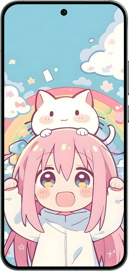 Силиконовый чехол Девочка аниме радуга для Oppo RENO14 5G - 6304u-4058 изображение 