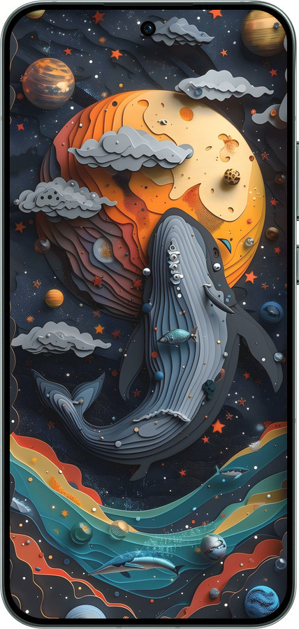 Силиконовый чехол Кит в космосе для Oppo RENO14 5G - 6328u-4058 изображение 