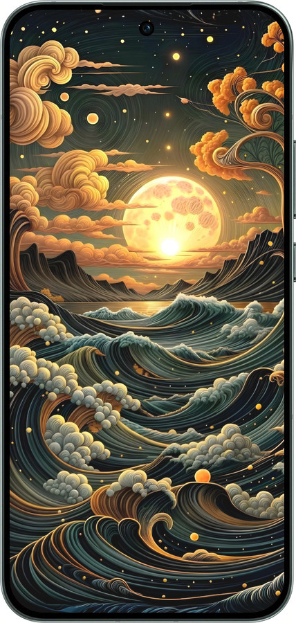 Силиконовый чехол Арт волны для Oppo RENO14 5G - 6332u-4058 изображение 