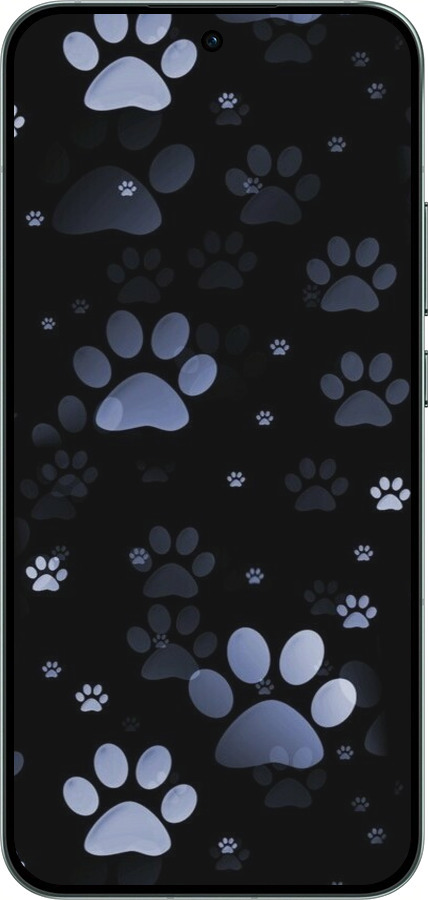 Силиконовый чехол С синими отпечатками лап для Oppo RENO14 5G - 6441u-4058 изображение 