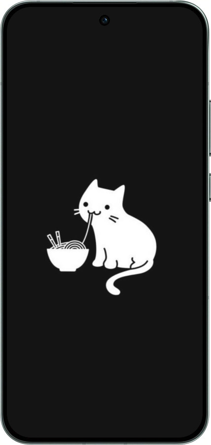 Силиконовый чехол С милым котом на черном фоне для Oppo RENO14 5G - 6528u-4058 изображение 