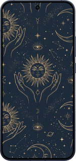 Силиконовый чехол Celestial Harmony: Sun & Moon Gold Mystic Pattern для Oppo RENO15 5G - 6778u-4201 изображение 