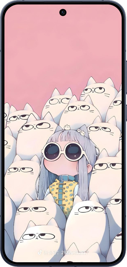 Силиконовый чехол Малышка с котами для Oppo RENO15 5G - 6295u-4201 изображение 