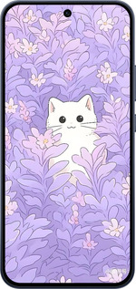 Силіконовий чехол Котик в цветах для Oppo RENO15 F 5G - 6390u-4199 изображение 