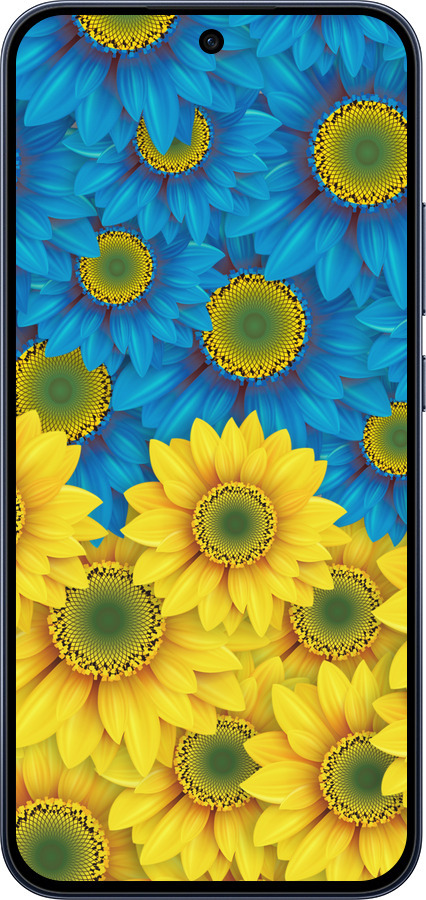 Силіконовий чехол Жовто-блакитні квіти  для Oppo RENO15 F 5G - 1048u-4199 изображение 