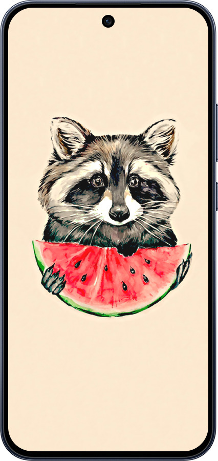Силиконовый чехол Енотик с арбузом для Oppo RENO15 F 5G - 4605u-4199 изображение 