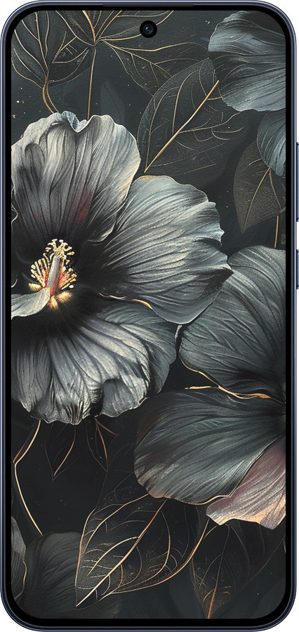 Силіконовий чехол Чорні квіти для Oppo RENO15 F 5G - 6031u-4199 изображение 
