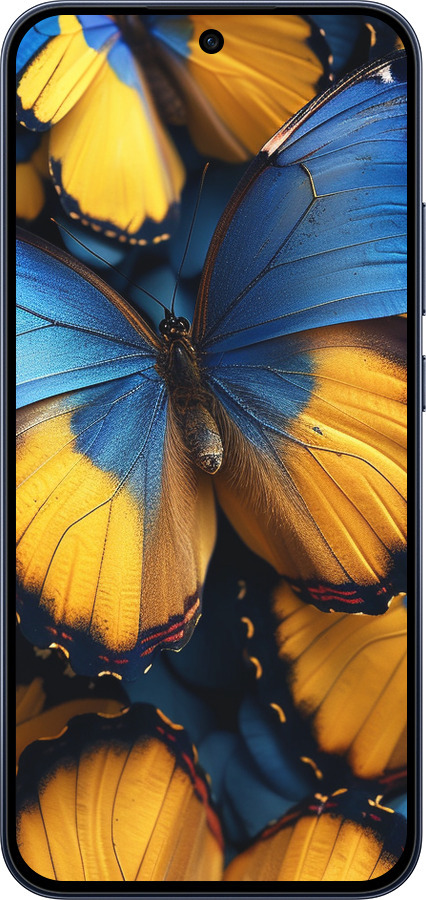 Силіконовий чехол Жовто-блакитні метелики для Oppo RENO15 F 5G - 6046u-4199 изображение 