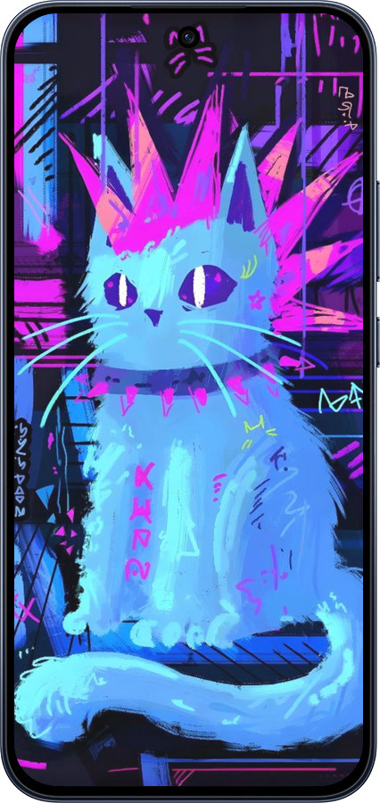 Силиконовый чехол Кот панк для Oppo RENO15 F 5G - 6311u-4199 изображение 