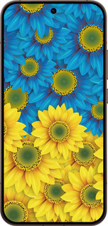 Силиконовый чехол Жёлто-голубые цветы для Oppo Reno15 Pro 5G - 1048u-4225 изображение 