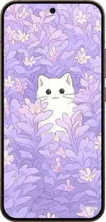 Силиконовый чехол Котик в цветах для Oppo Reno15 Pro 5G - 6390u-4225 изображение 