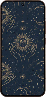 Силиконовый чехол Celestial Harmony: Sun & Moon Gold Mystic Pattern для Oppo Reno15 Pro 5G - 6778u-4225 изображение 