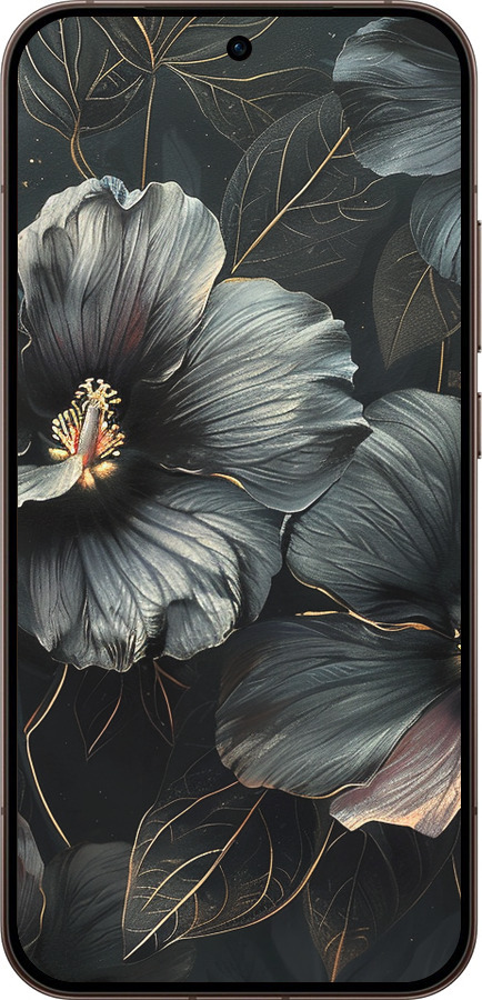 Силиконовый чехол Черные цветы для Oppo Reno15 Pro 5G - 6031u-4225 изображение 