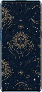 Силиконовый чехол Celestial Harmony: Sun & Moon Gold Mystic Pattern для Oppo Reno5 Pro - 6778u-2239 изображение 