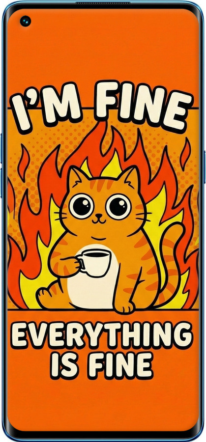 Силиконовый чехол Funny Cat для Oppo Reno5 Pro - 6786u-2239 изображение 