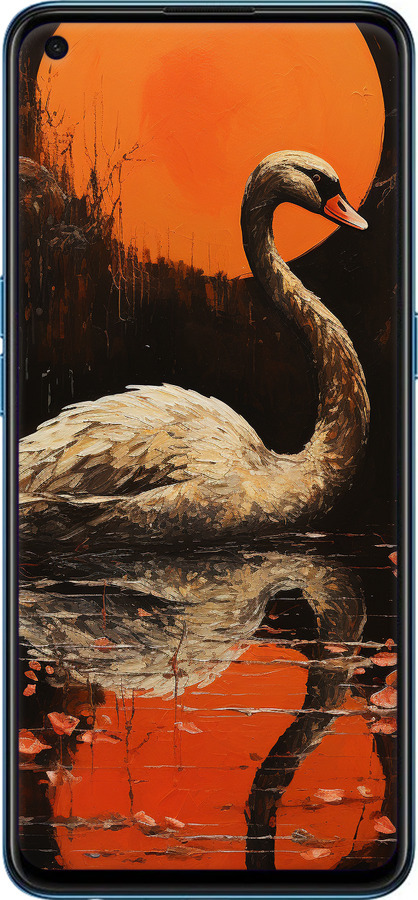 Силіконовий чехол Лебідь для Oppo Reno5 - 5964u-2206 изображение 