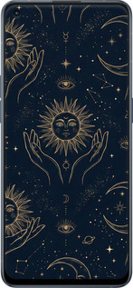 Силіконовий чехол Celestial Harmony: Sun & Moon Gold Mystic Pattern для Oppo Reno6 5G - 6778u-2651 изображение 