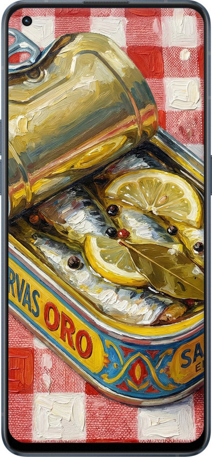 Силиконовый чехол Vintage Sardine Tin Phone для Oppo Reno6 5G - 6772u-2651 изображение 