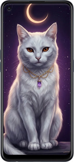 Силиконовый чехол Mystic White Cat Gothic Dark Purple Gold для Oppo Reno6 Z - 6805u-2477 изображение 