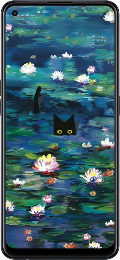 Силиконовый чехол Чехол с изображением водяных лилий Моне и кошек для Oppo Reno6 Z - 6399u-2477 изображение 