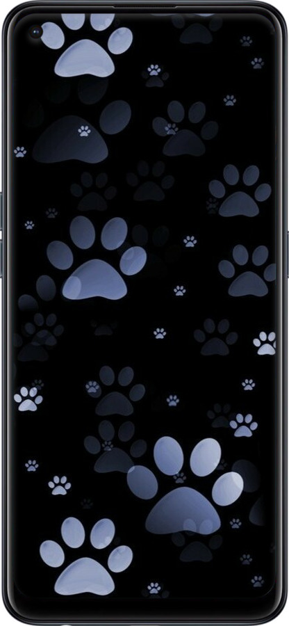 Силіконовий чехол З синіми відбитками лап для Oppo Reno6 Z - 6441u-2477 изображение 