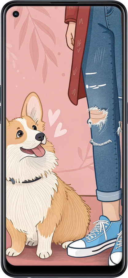 Силиконовый чехол Корги 3 для Oppo Reno6 Z - 6707u-2477 изображение 