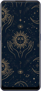 Силиконовый чехол Celestial Harmony: Sun & Moon Gold Mystic Pattern для Oppo Reno7 5G - 6778u-2669 изображение 