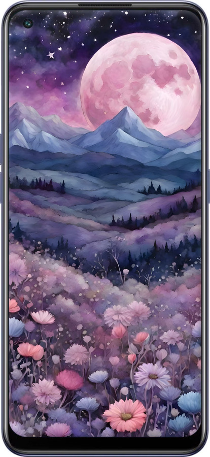 Силиконовый чехол Ночь луна арт для Oppo Reno7 5G - 6319u-2669 изображение 
