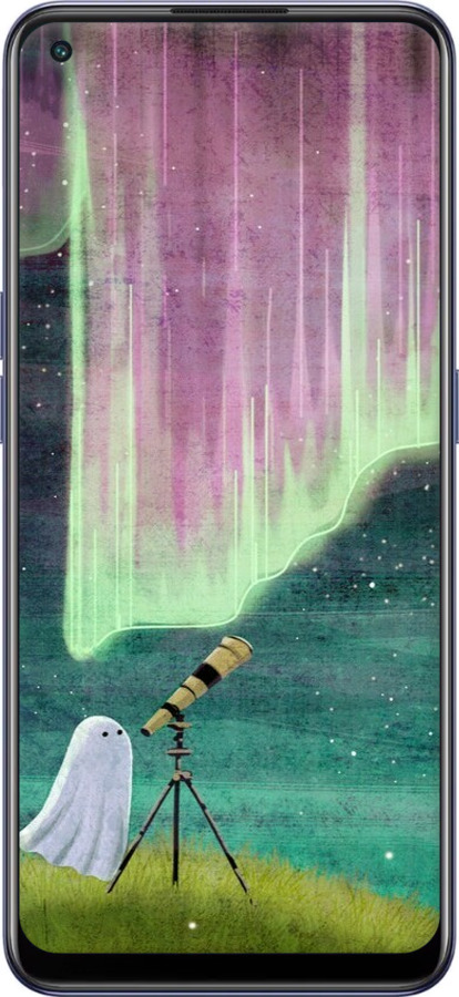 Силиконовый чехол Привидение и звезды для Oppo Reno7 5G - 6443u-2669 изображение 